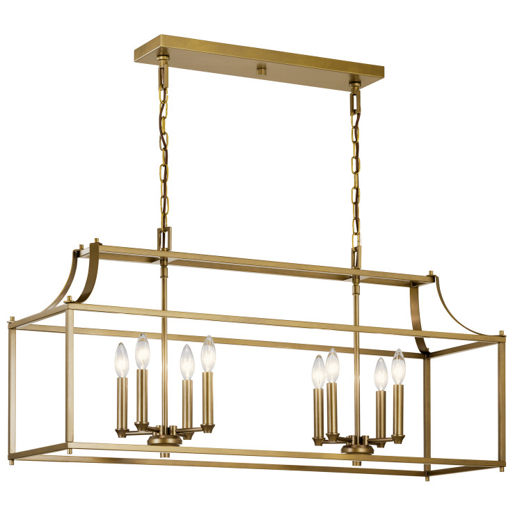 Kichler - 42497NBR - Eight Light Linear Chandelier - Morrigan - Natural Brass