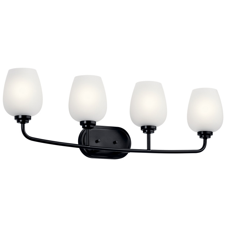 Kichler - 45130BK - Four Light Bath - Valserrano - Black