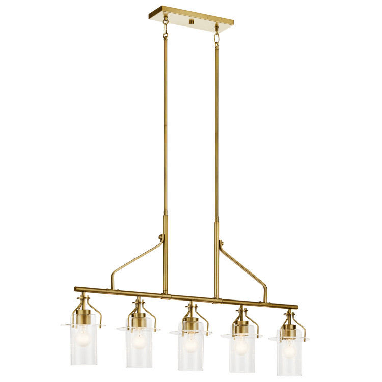 Kichler - 52379NBR - Five Light Linear Chandelier - Everett - Brushed Brass Kichler - 52379NBR - Five Light Linear Chandelier - Everett - Brushed Brass