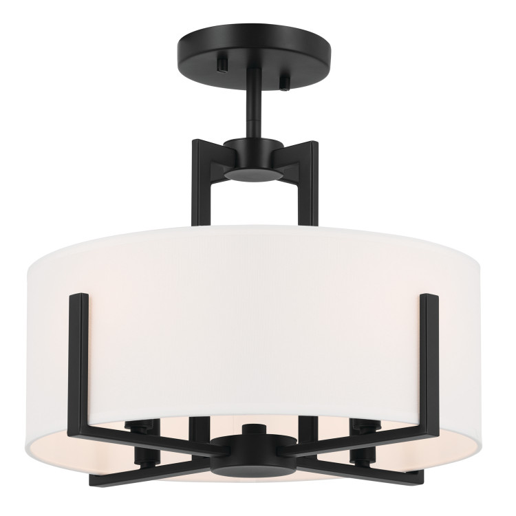 Kichler - 52591BK - Four Light Pendant/Semi Flush - Malen - Black