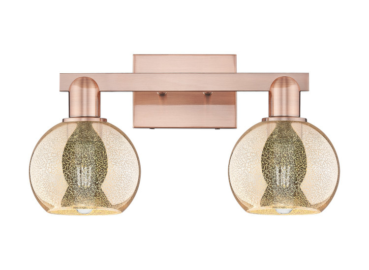 Innovations - 716-2W-AC-G128-6 - Two Light Bath Vanity - Arcadia - Antique Copper