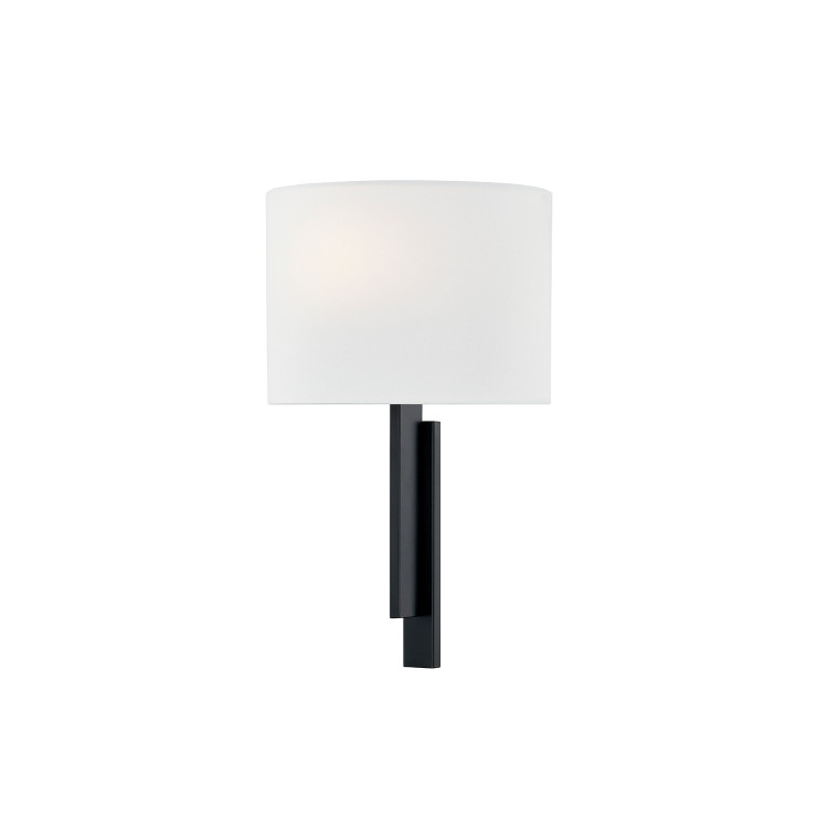 Justice Designs - FAB-4332-WHTE-MBLK - One Light Wall Sconce - Textile - Matte Black