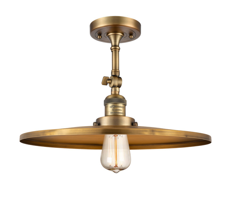 Innovations - 201F-BB-MFR-BB-16 - One Light Semi-Flush Mount - Franklin Restoration - Brushed Brass Innovations - 201F-BB-MFR-BB-16 - One Light Semi-Flush Mount - Franklin Restoration - Brushed Brass