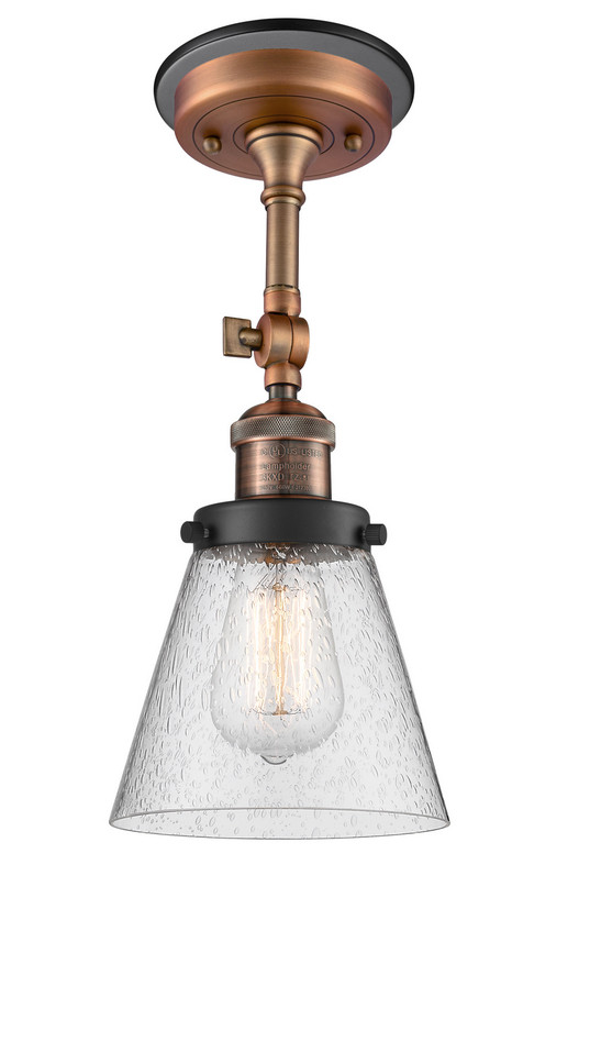 Innovations - 201FBP-ACBK-G64 - One Light Semi-Flush Mount - Franklin Restoration - Antique Copper