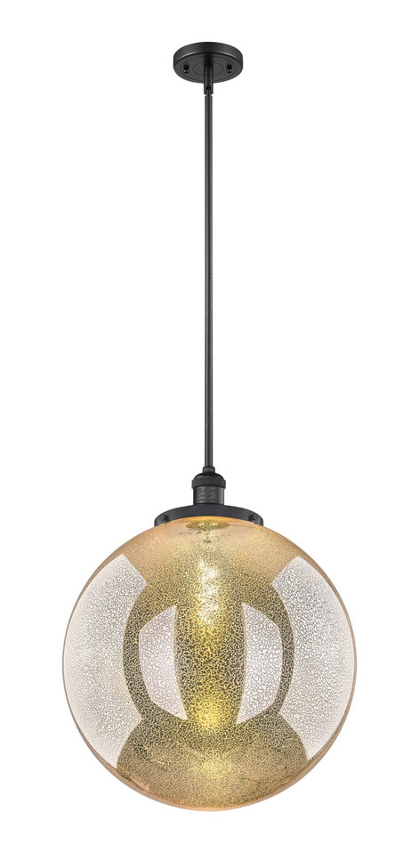 Innovations - 201S-BK-G208-18 - One Light Pendant - Franklin Restoration - Matte Black