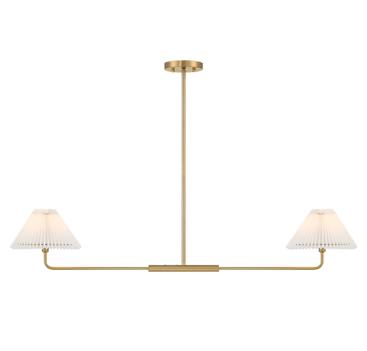 Meridian - M100122NB - Two Light Linear Chandelier - Natural Brass