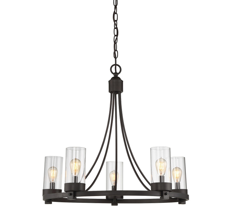 Meridian - M10018ORB - Five Light Chandelier - Mchan - Oil Rubbed Bronze