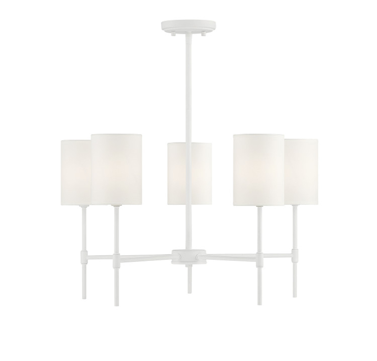 Meridian - M10067BQW - Five Light Chandelier - Bisque White Meridian - M10067BQW - Five Light Chandelier - Bisque White