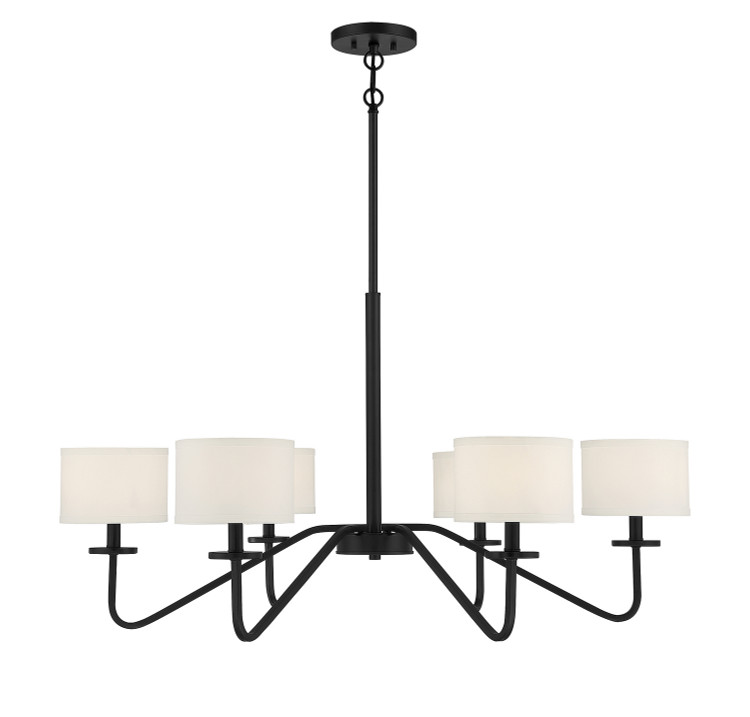 Meridian - M10092MBK - Six Light Chandelier - Matte Black
