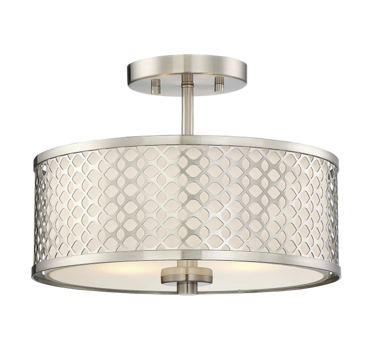 Meridian - M60016BN - Two Light Semi-Flush Mount - Msemi - Brushed Nickel