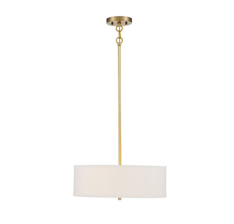 Meridian - M70109NB - Three Light Pendant - Warm Brass