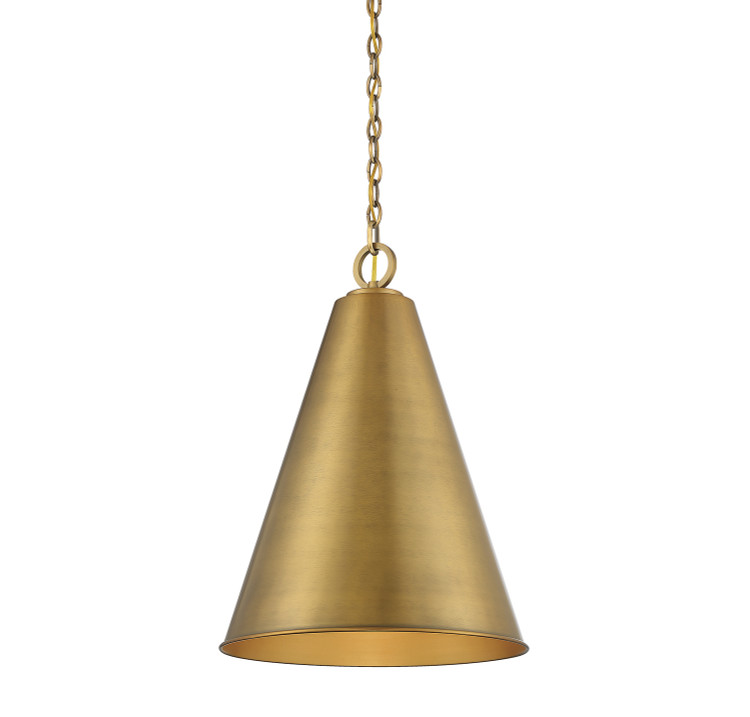 Meridian - M70112NB - One Light Pendant - Natural Brass