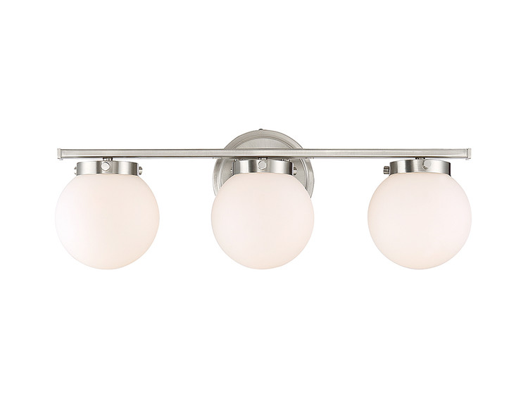 Meridian - M80023BN - Three Light Bathroom Vanity Light - Mbath - Brushed Nickel
