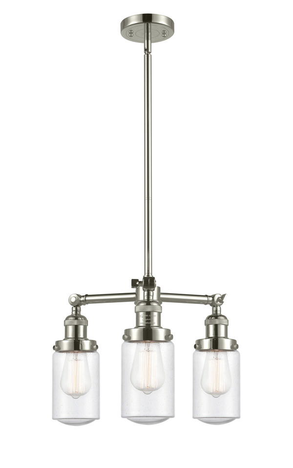 Innovations - 207-PN-G314 - Three Light Chandelier - Franklin Restoration - Polished Nickel