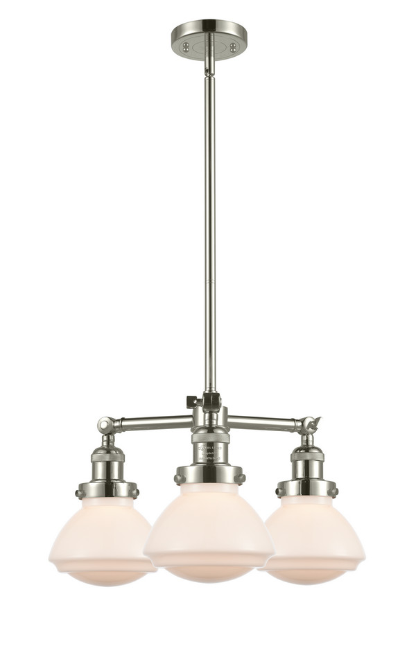 Innovations - 207-PN-G321 - Three Light Chandelier - Franklin Restoration - Polished Nickel
