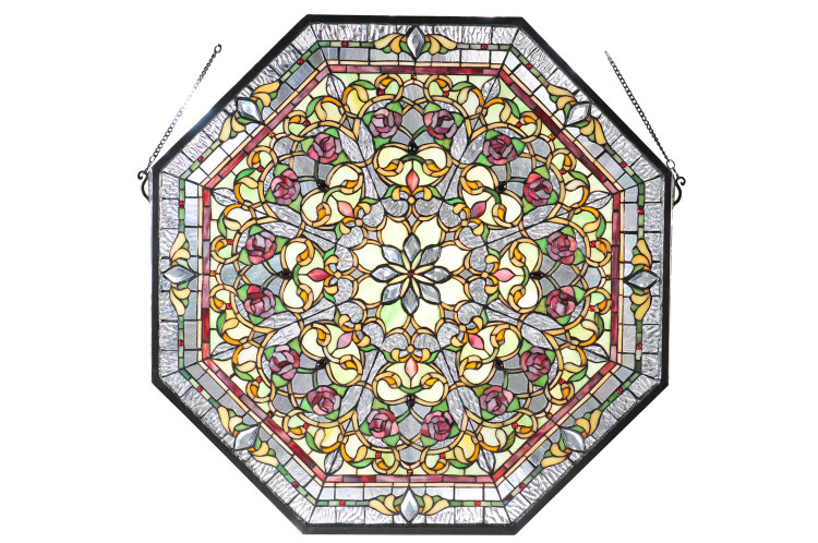 Meyda Tiffany - 107223 - Window - Floral - Zai Zav Avocado Burgundy Beige