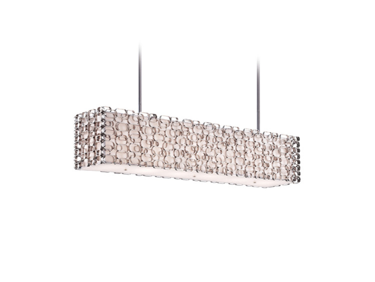 Avenue Lighting - HF1701-PN - Six Light Chandelier - Ventura Blvd. - Polish Nickel / Ivory Slik Shade