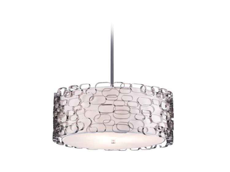 Avenue Lighting - HF1702-PN - Four Light Chandelier - Ventura Blvd. - Polish Nickel / Ivory Slik Shade