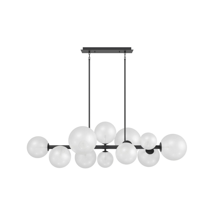 Avenue Lighting - HF4222-BK-WHT - 12 Light Chandelier - Delilah - Black