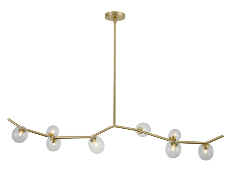 Avenue Lighting - HF4808-CLR - LED Chandelier - Hampton - Brushed Brass w/Clear Glass