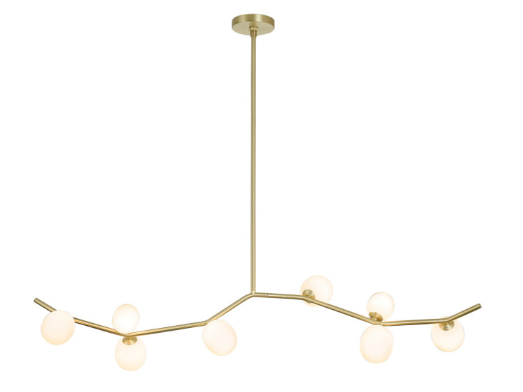 Avenue Lighting - HF4808-WHT - LED Chandelier - Hampton - Brushed Brass With White Glass