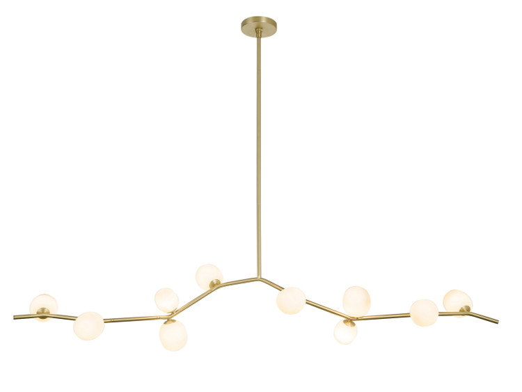 Avenue Lighting - HF4810-WHT - LED Chandelier - Hampton - Brushed Brass With White Glass