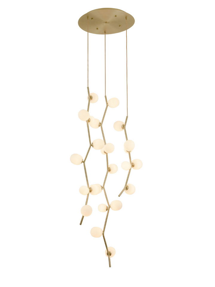 Avenue Lighting - HF4824-WHT - LED Pendant - Hampton - Brushed Brass With White Glass