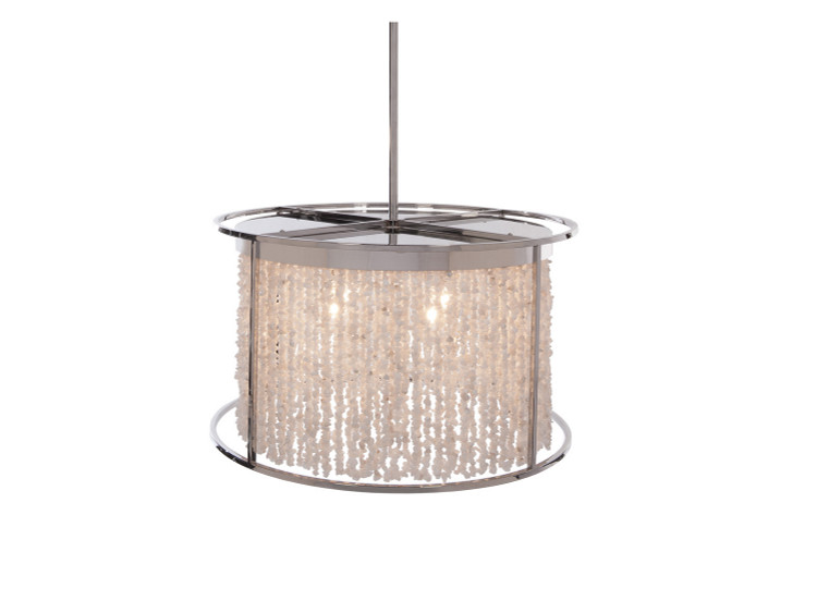 Avenue Lighting - HF9003-SLV - Four Light Chandelier - Soho - Polished Nickel Silver Finish / Moon Rock Gem Nuggets