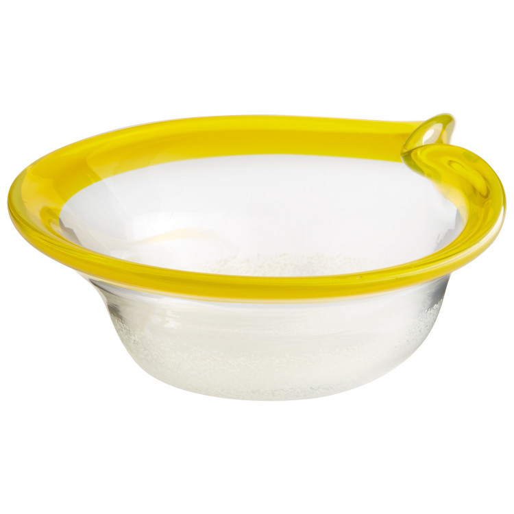 Cyan - 06745 - Bowl - Saturna - Yellow/Clear Cyan - 06745 - Bowl - Saturna - Yellow/Clear