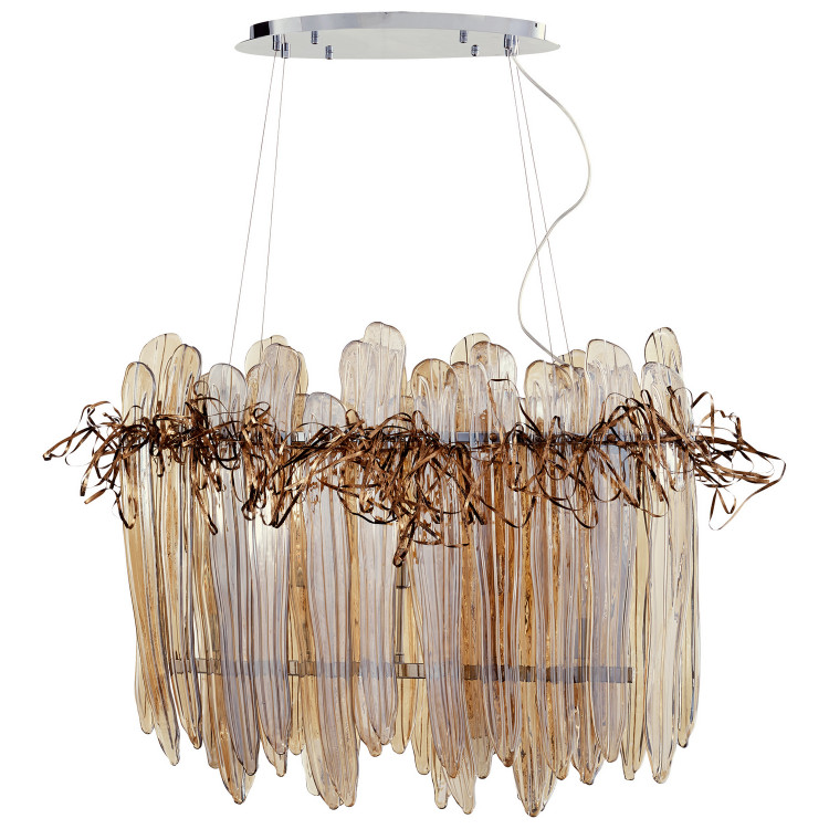 Cyan - 07984 - Five Light Island Pendant - Thetis - Chrome And Copper