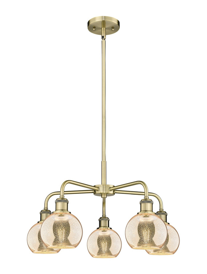 Innovations - 516-5CR-AB-G128-6 - Five Light Chandelier - Ballston - Antique Brass