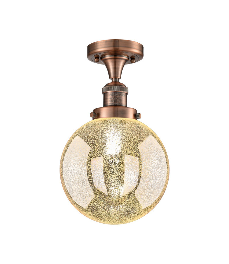 Innovations - 517-1CH-AC-G208-8 - One Light Semi-Flush Mount - Franklin Restoration - Antique Copper