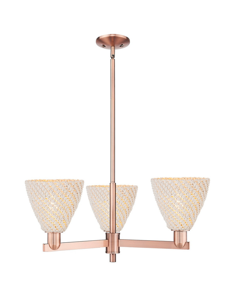 Innovations - 716-3CR-AC-NBD-75-NAT - Three Light Flush Mount - Arcadia - Antique Copper