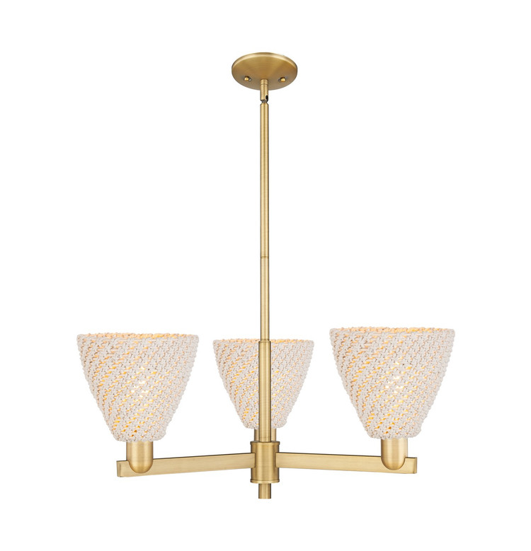 Innovations - 716-3CR-BB-NBD-75-NAT - Three Light Flush Mount - Arcadia - Brushed Brass