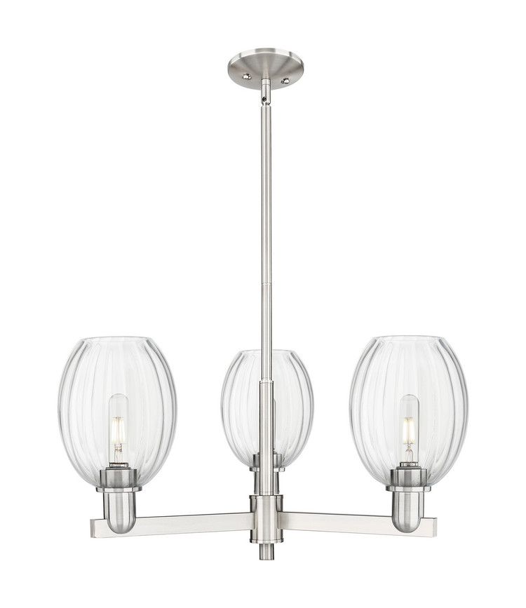 Innovations - 716-3CR-SN-G459-6CL - Three Light Flush Mount - Arcadia - Satin Nickel