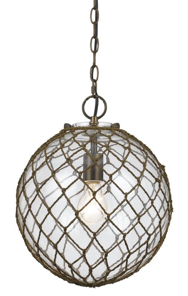 Cal Lighting - FX-3576/1P - One Light Pendant - Rope - Glass/Rope