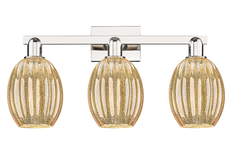Innovations - 716-3W-PN-G459-6ME - Three Light Bath Vanity - Arcadia - Polished Nickel
