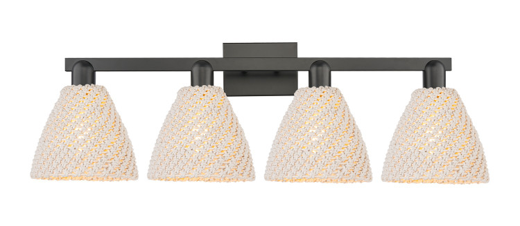 Innovations - 716-4W-BK-NBD-75-NAT - Four Light Bath Vanity - Arcadia - Matte Black