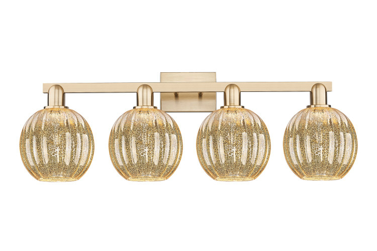 Innovations - 716-4W-CB-G458-7ME - Four Light Bath Vanity - Arcadia - Champagne Bronze