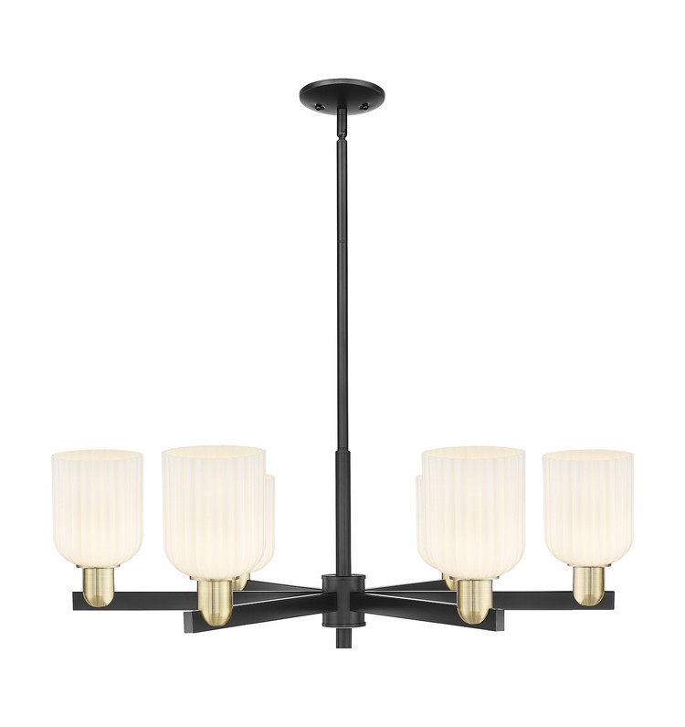 Innovations - 716-6CR-BAB-G559-5GWH - Six Light Chandelier - Arcadia - Black Antique Brass