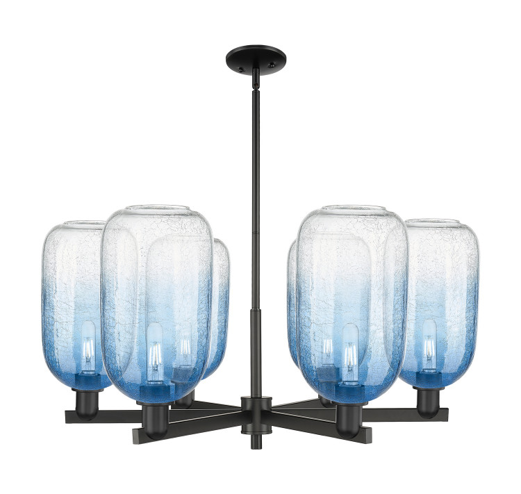 Innovations - 716-6CR-BK-G482-7SB - Six Light Chandelier - Arcadia - Matte Black