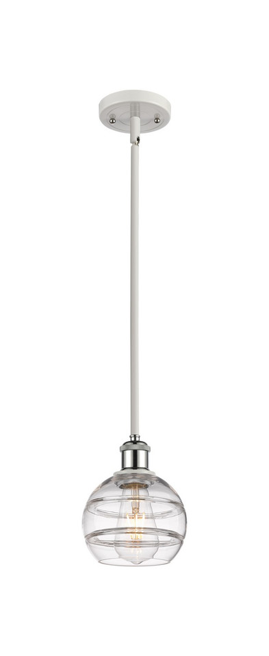 Innovations - 516-1S-WPC-G556-6CL - One Light Mini Pendant - Ballston - White Polished Chrome