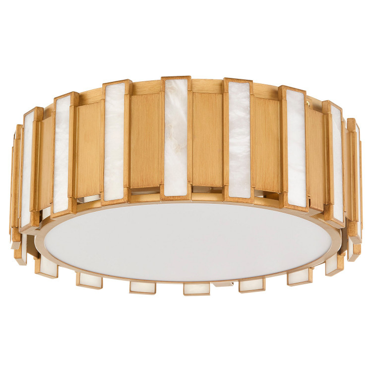 Cyan - 11948 - Four Light Flush Mount - Volterra - Aged Brass