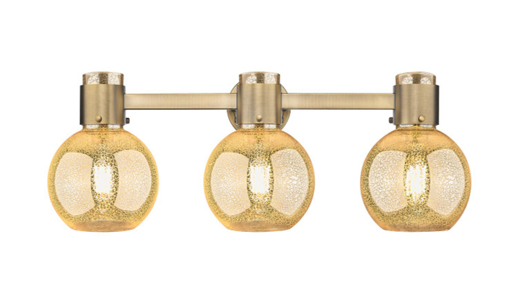 Innovations - 464-3W-BB-G464B-7ME - Three Light Bath Vanity - Downtown Urban - Brushed Brass