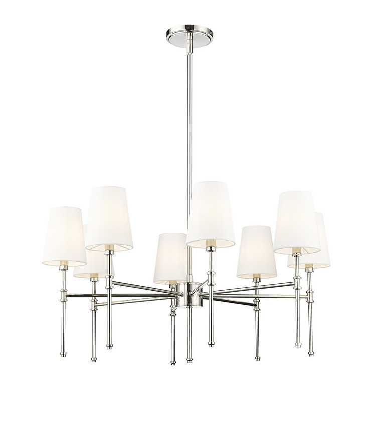 Millennium - 16108-PN - Eight Light Chandelier - Adorra - Polished Nickel