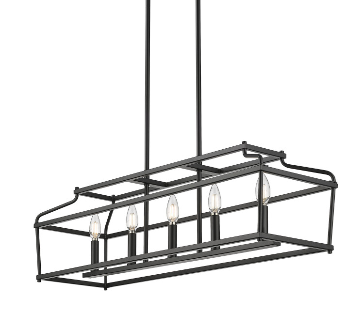 Millennium - 19105-MB - Five Light Chandelier - Nellita - Matte Black