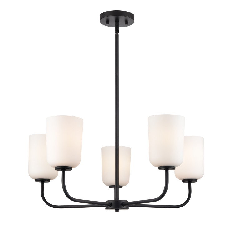 Millennium - 214005-MB - Five Light Chandelier - Laphia - Matte Black