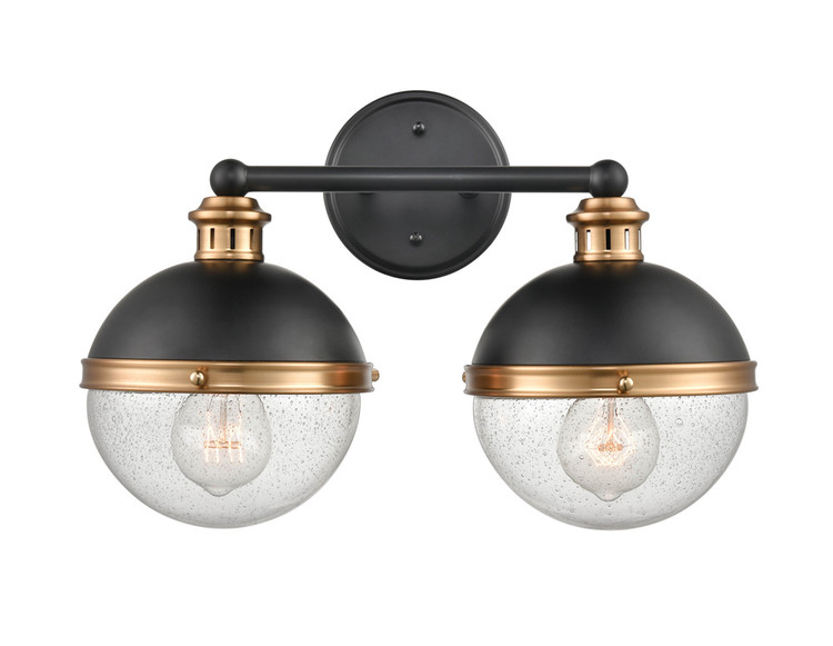 Millennium - 4252-MB/AB - Two Light Vanity - Ellmira - Matte Black/Aged Brass