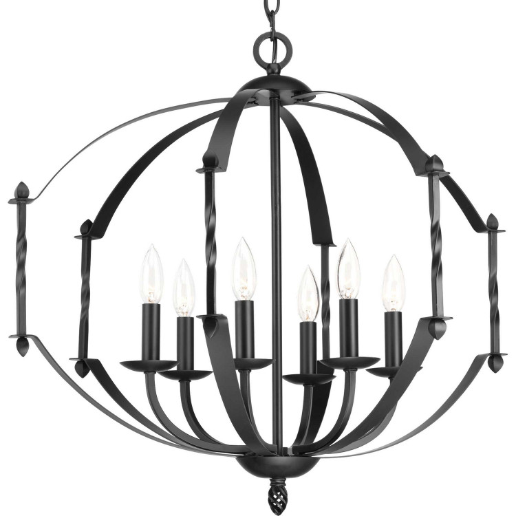 Progress Lighting - P4711-31 - Six Light Chandelier - Greyson - Black