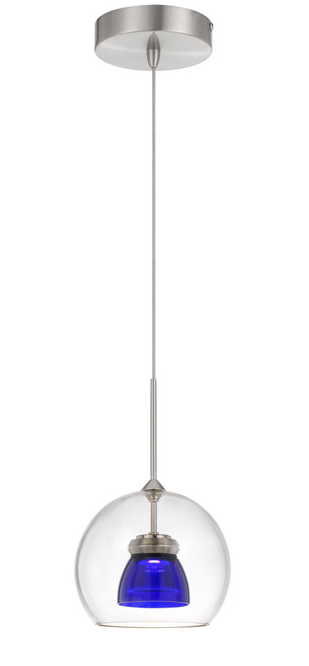 Cal Lighting - UP-335-CL-BLUCL - LED Mini Pendant - Dimmable With Lutron Brand Dimmers: Dvcl-153P Scl - Clear Blue Cal Lighting - UP-335-CL-BLUCL - LED Mini Pendant - Dimmable With Lutron Brand Dimmers: Dvcl-153P Scl - Clear Blue